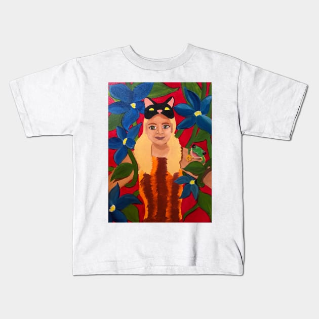 Warrior Woman Kids T-Shirt by Snobunyluv